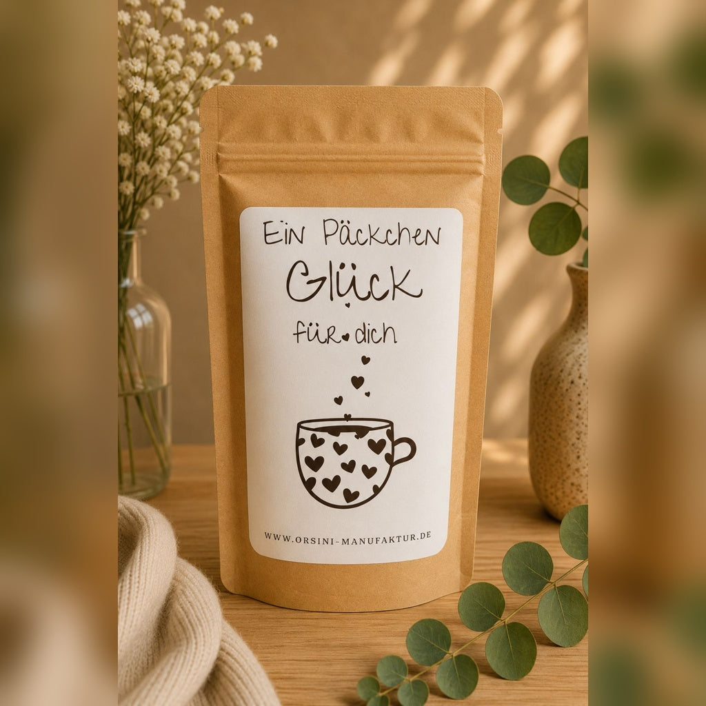 Ein Päckchen Glück für dich / Früchte-/ Kräutertee oder Trinkschokolade