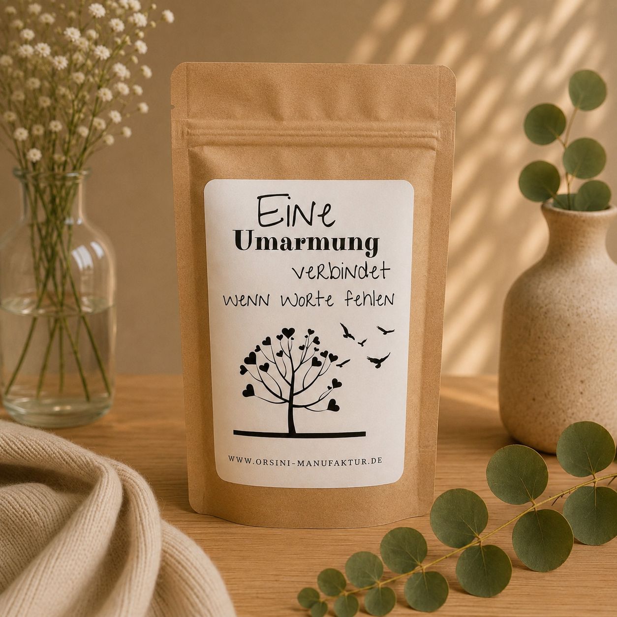 Eine Umarmung / Früchte-/ Kräutertee oder Trinkschokolade