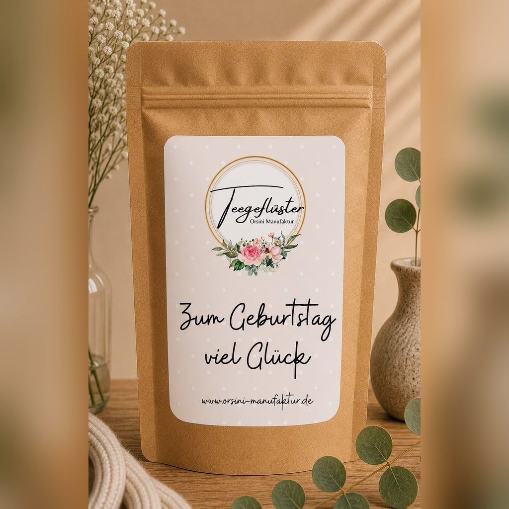 Zum Geburtstag viel Glück / Früchte-/ Kräutertee oder Trinkschokolade