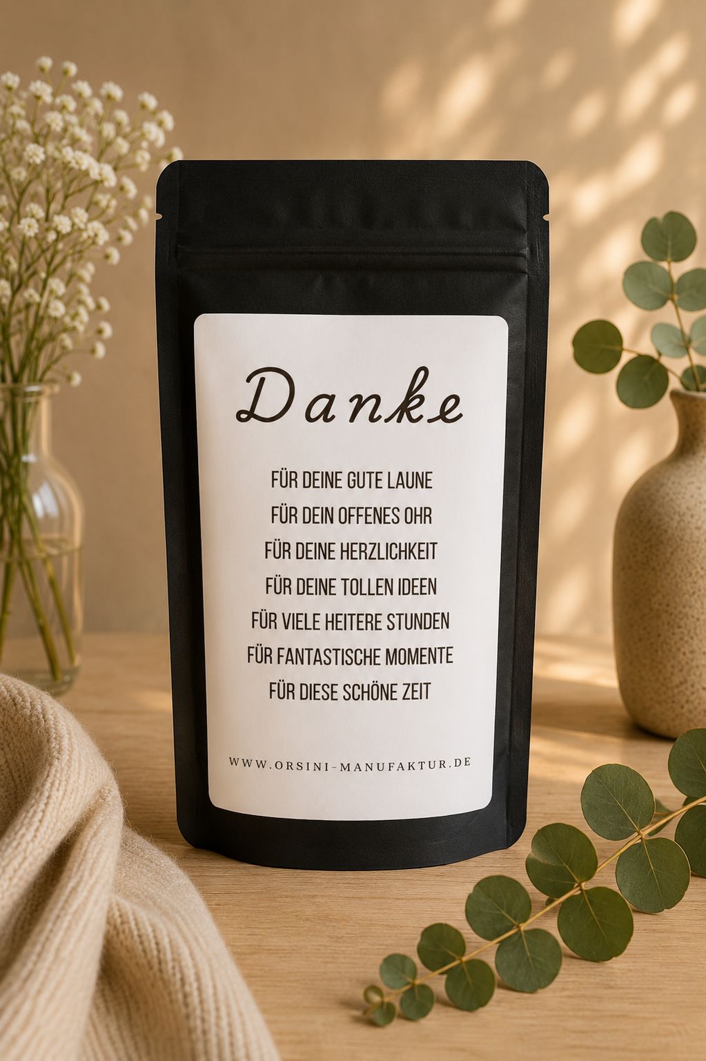 Danke / Früchte-/ Kräutertee oder Trinkschokolade