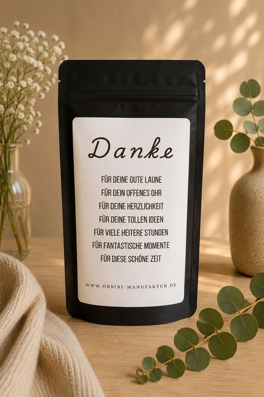 Danke / Früchte-/ Kräutertee oder Trinkschokolade