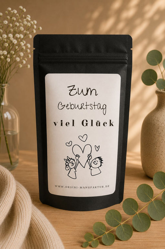 Zum Geburtstag viel Glück / Früchte-/ Kräutertee oder Trinkschokolade