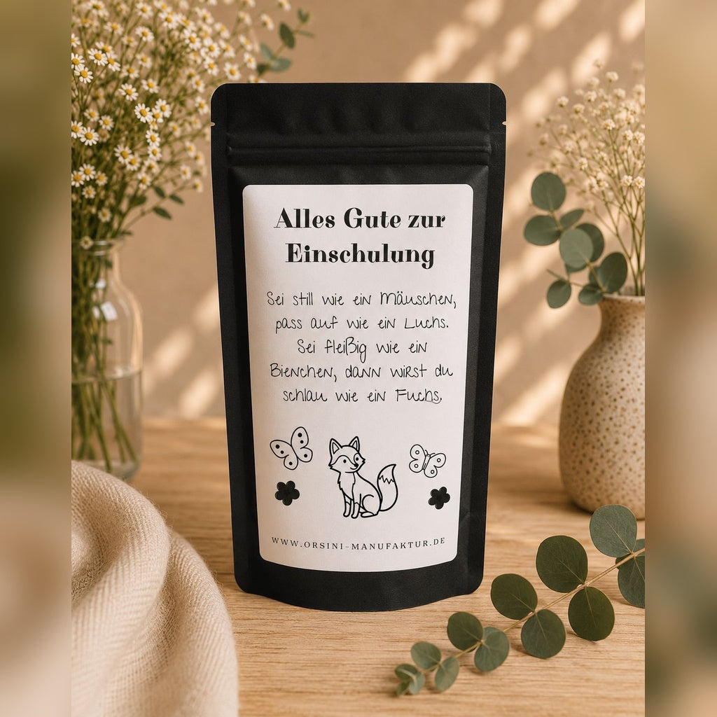 Alles Gute zur Einschulung / Früchte-/ Kräutertee oder Trinkschokolade