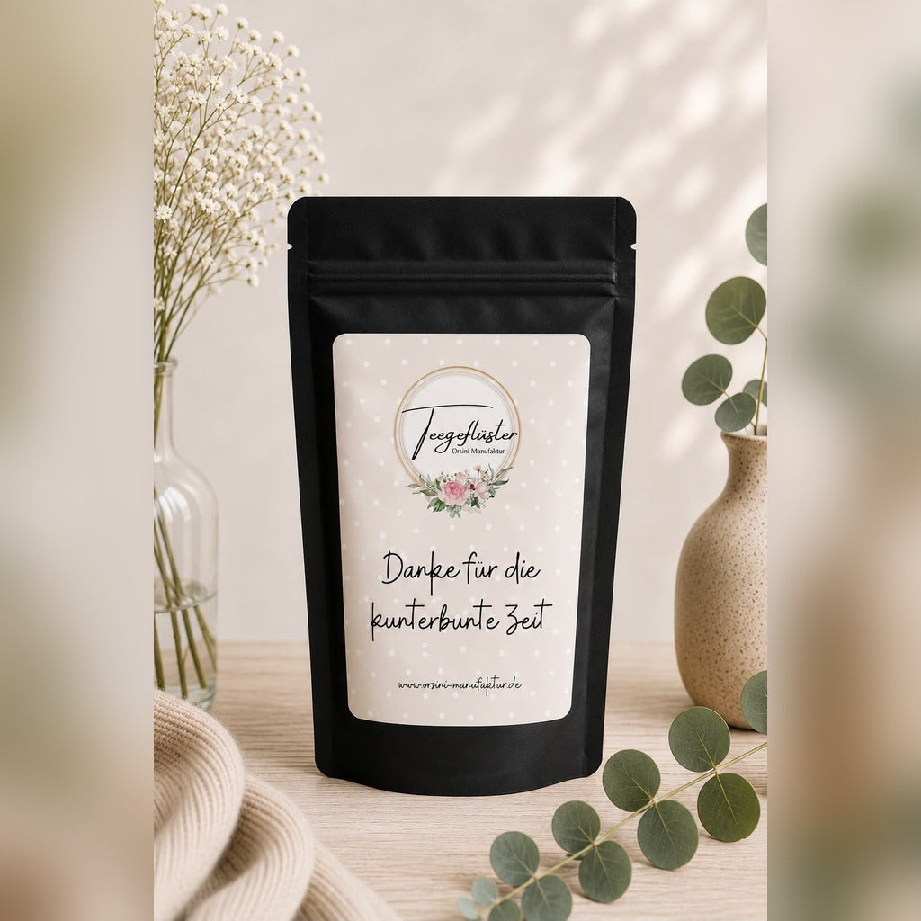 Danke für die kunterbunte Zeit / Früchte-/ Kräutertee oder Trinkschokolade