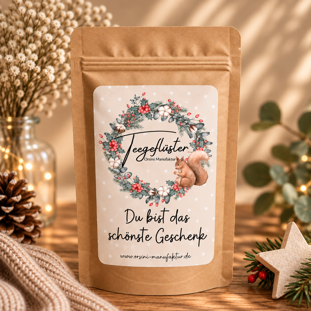Du bist das schönste Geschenk / Gebrannte Mandeln Tee / Glühkirsche Tee oder Trinkschokolade