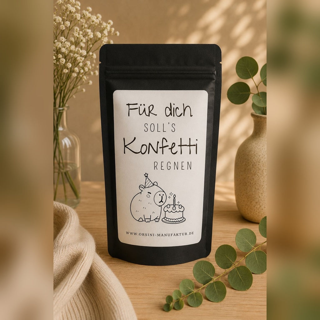 Für dich soll's Konfetti regnen / Früchte-/ Kräutertee oder Trinkschokolade