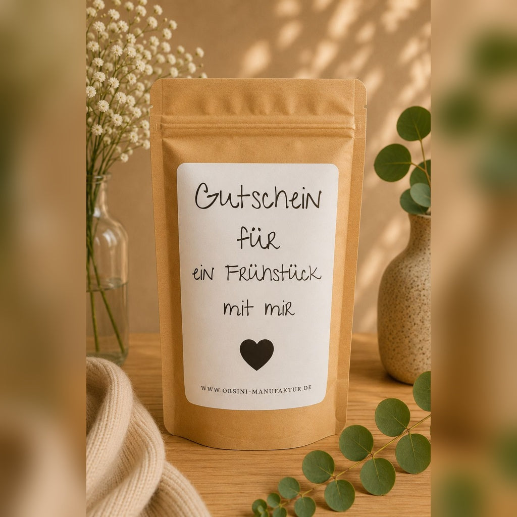 Gutschein für ein Frühstück mit mir / Früchte-/ Kräutertee oder Trinkschokolade