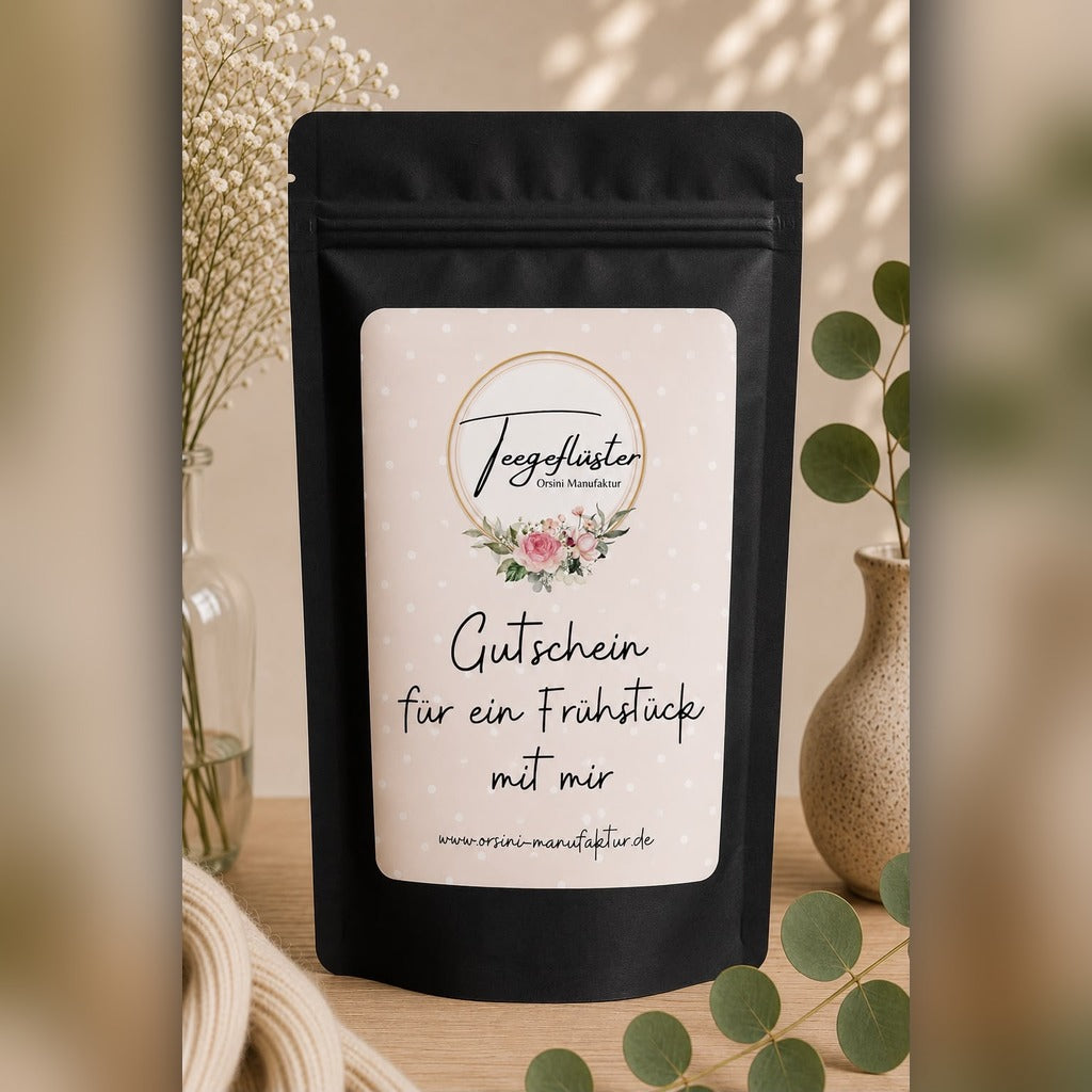Gutschein für ein Frühstück mit mir / Früchte-/ Kräutertee oder Trinkschokolade
