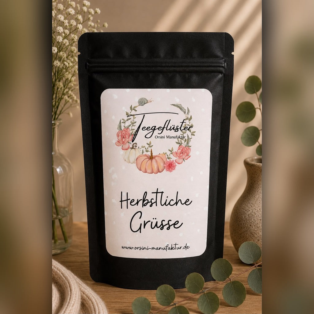 Herbstliche Grüsse / Früchte-/ Rooibostee oder Trinkschokolade